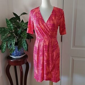 Apt 9 tropical palm print surplice dress MP